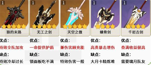 原神北斗武器推荐 北斗带什么武器