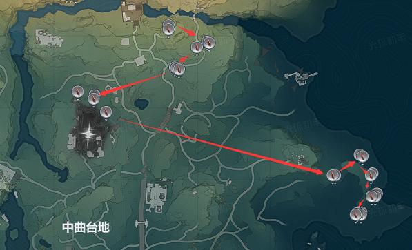 鸣潮红针晶簇怎么采集 《鸣潮》红针晶簇采集路线图一览