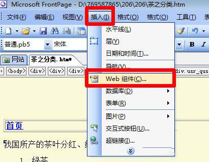 FrontPage网页怎么插入视频