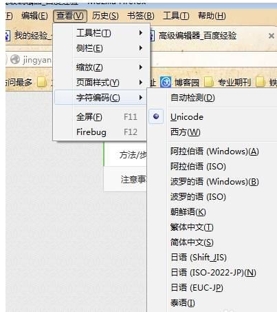 火狐浏览器如何修改网页编码