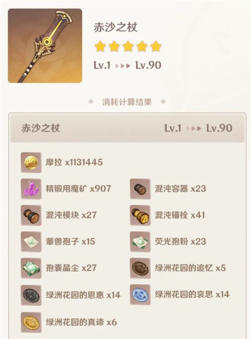 原神赤沙之杖突破材料一览 突破材料有哪些