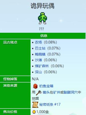 星露谷物语诡异人偶用途