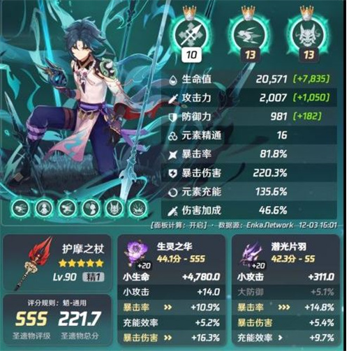 原神魈0命毕业面板推荐