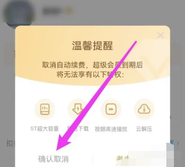 《百度网盘》自动续费取消方法